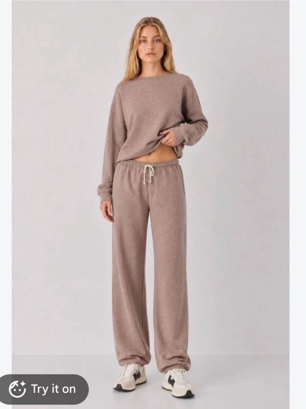 Z Supply Uptown Classic Fleece Jogger Pants in Brown Size Medium